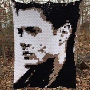 Dean Winchester Supernatural C2C Crochet Graphghan Reversible Handmade Blanket